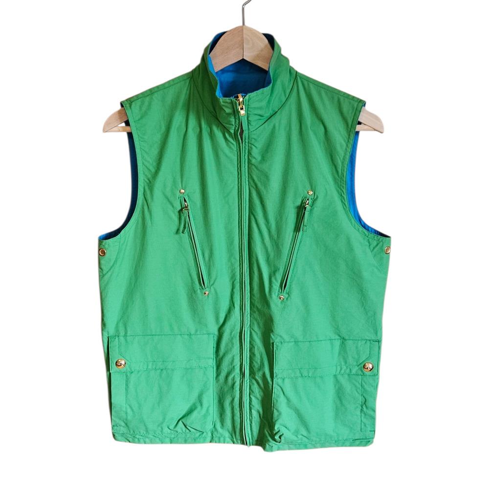 Ralph Lauren Bright Reversible Utility Vest Turquoise Blue Green Women's Medium